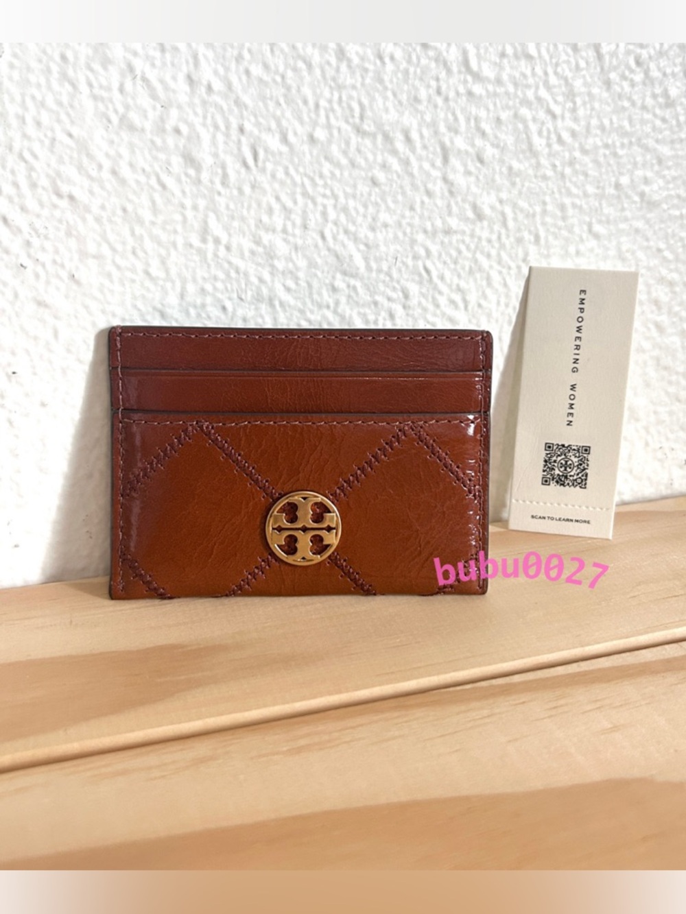 NWT❤️Tory Burch Willa Shine Slim Card Case Holder in Java Brown 169923 Gift - Picture 3 of 5